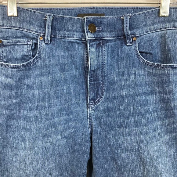 Ann Taylor Jeans Womens Sz 6 Blue Floral Embroidered Ankle Skinny Cotton Stretch - Picture 2 of 11